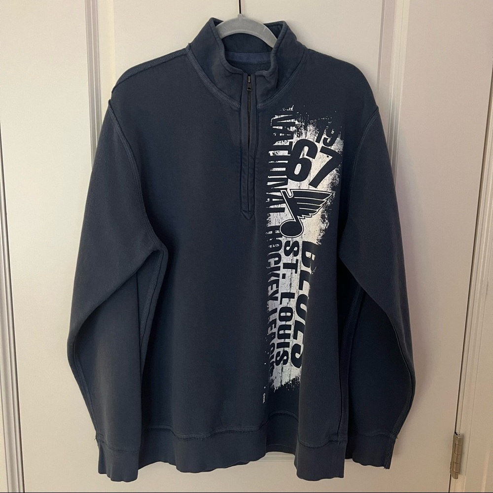 Saint Louis Blues mens long sleeve 1/4 zip pullover sweatshirt | size XL